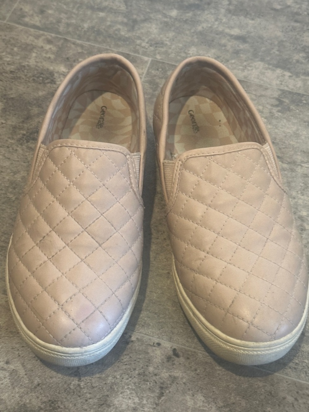 George Quilted Slip-On Sneakers in Light Pink